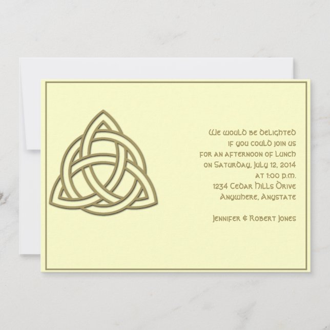 Celtic Knot in Harvest Gold and Mythic Ivory Party Invitation (Front)