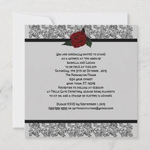 Celtic Knot Infinity Rose Goth Wedding Invitation