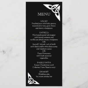 Celtic Knot Initials - Menu Card black
