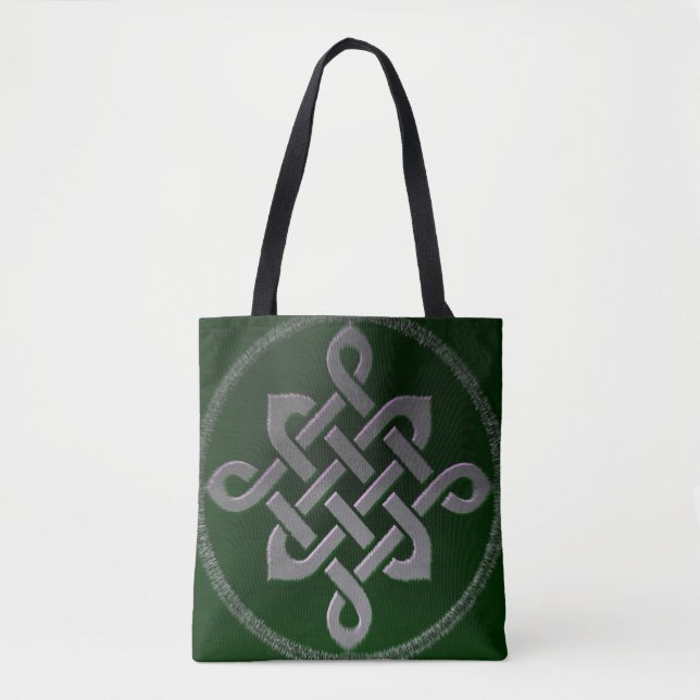 celtic knot ireland ancient symbol pagan irish gre tote bag (Front)