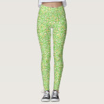 Celtic Knot Irish Braid Pretty Green Cream Pattern Leggings<br><div class="desc">These beautiful leggings are elegant with a knot | basketweave pattern in shades of green with hints of red, golden yellow and brown on cream. Inspired by a vintage 19th-Century stained glass patterns, it has an Irish Celtic braid look - except it has been updated to look more modern. The...</div>