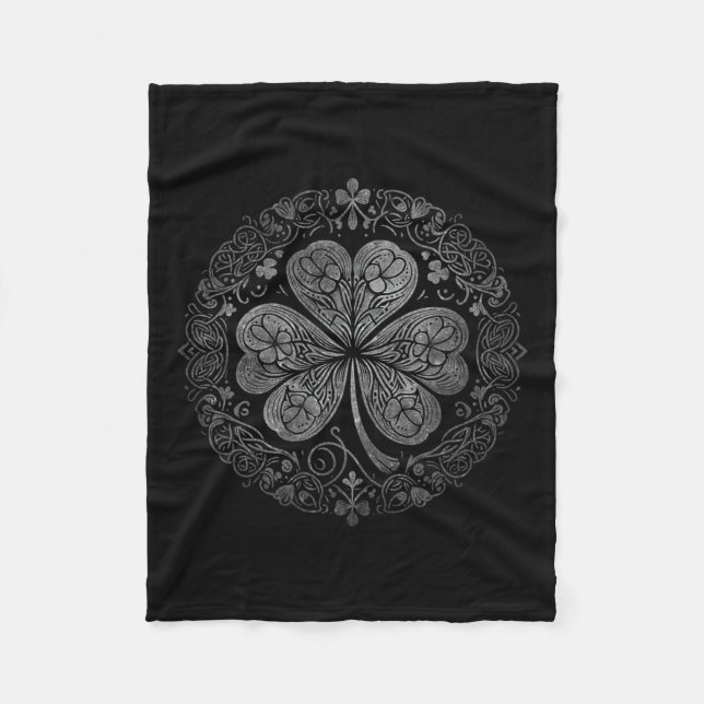 Celtic Knot Leaf Shamrock Funny St Patricks Day Me Fleece Blanket (Front)