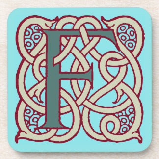 Celtic Knot letter initial monogram F Coaster