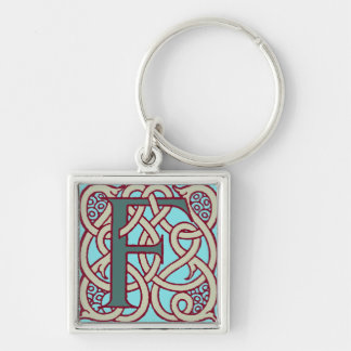 Celtic Knot letter initial monogram F Key Ring