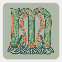 Celtic Knot Letter M, Irish Design