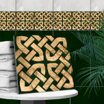 Celtic knot - malachite and gold tile<br><div class="desc">Celtic knot - malachite and gold</div>