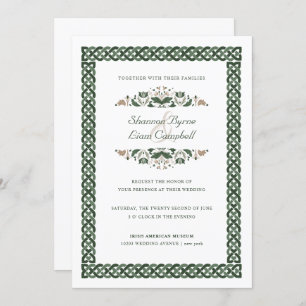 Celtic Knot   Modern Floral Irish Wedding Invitation