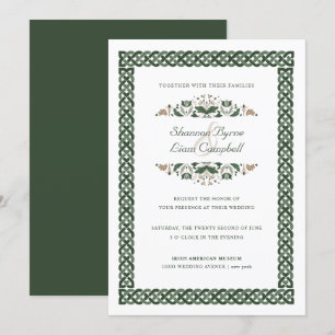 Celtic Knot   Modern Floral Irish Wedding Invitation