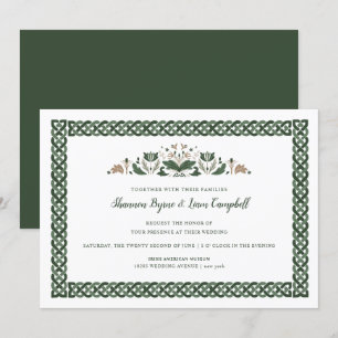 Celtic Knot   Modern Floral Irish Wedding Invitation