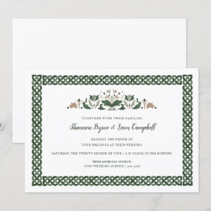 Celtic Knot Modern Floral Irish Wedding Invitation