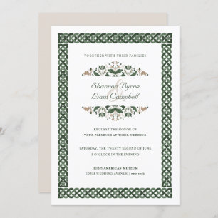 Celtic Knot   Modern Floral Irish Wedding Invitation