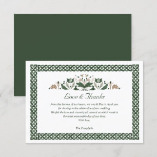 Celtic Knot  Modern Floral Irish Wedding THANK YOU Invitation