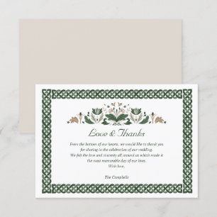 Celtic Knot  Modern Floral Irish Wedding THANK YOU Invitation