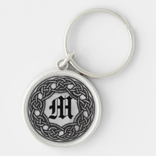 Celtic Knot Monogram Silver Key chain