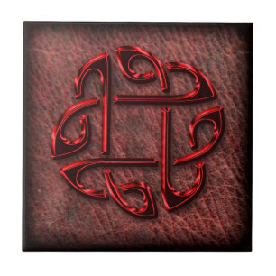Celtic knot on genuine leather tile