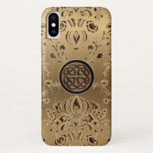 Celtic Knot on Gold Damask iPhone X Case