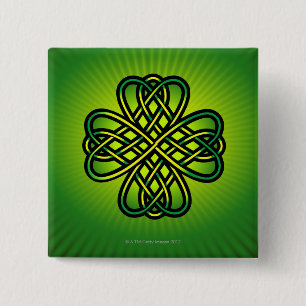 Celtic Knot on green glow 15 Cm Square Badge