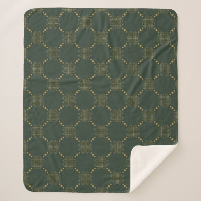 Celtic Knot Pattern Sherpa Blanket (Front)