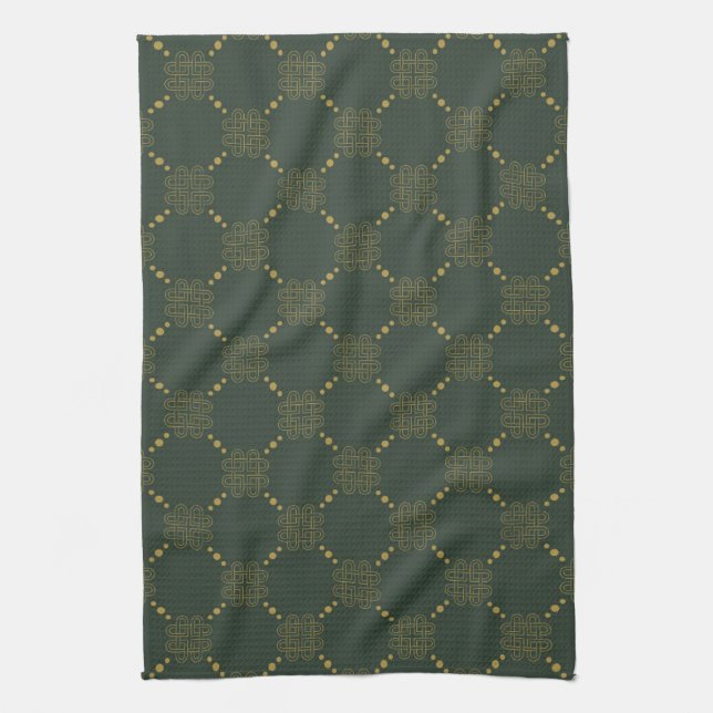 Celtic Knot Pattern Tea Towel (Vertical)
