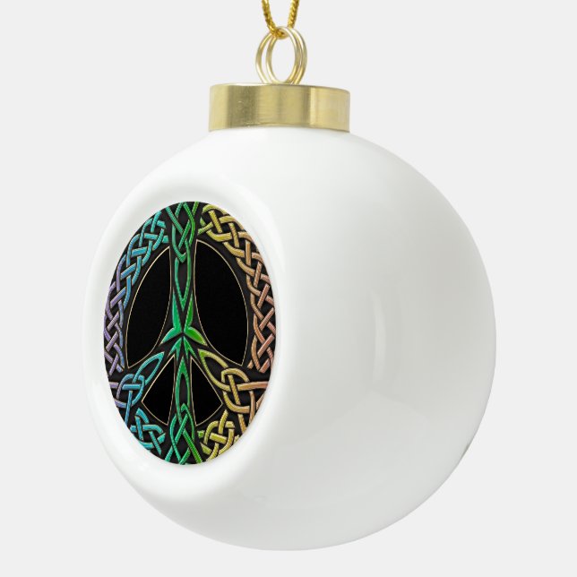 Celtic Knot Peace Sign Christmas Tree Ornament (Right)