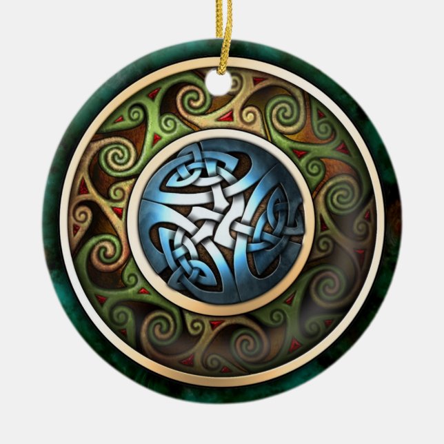 Celtic Knot  Pendant/Ornament Ceramic Tree Decoration (Front)