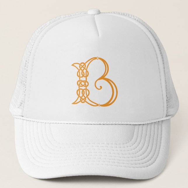 Celtic Knot Personalised Initial B Trucker Hat (Front)