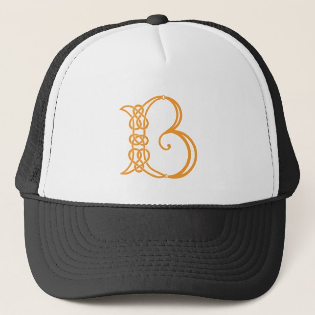 Celtic Knot Personalised Initial B Trucker Hat (Front)