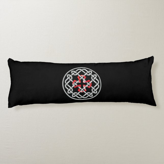 Celtic Knot Red Metallic Body Cushion (Back)