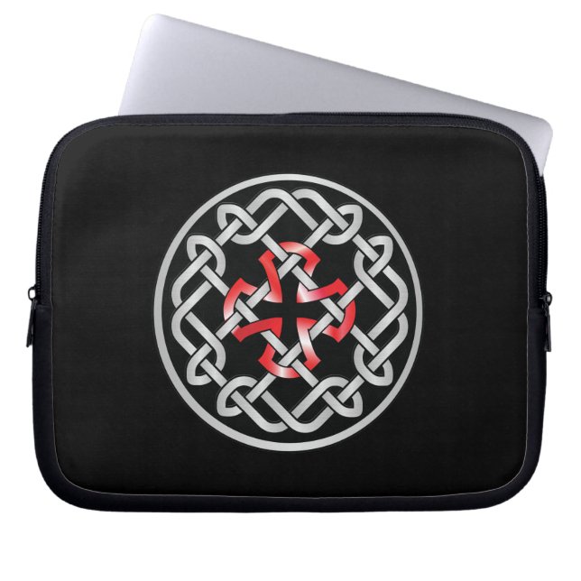 Celtic Knot Red Metallic Laptop Sleeve (Front)