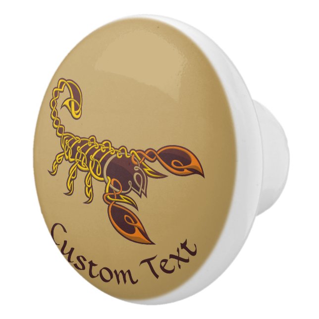 Celtic Knot Scorpion Ceramic Knob (Right)