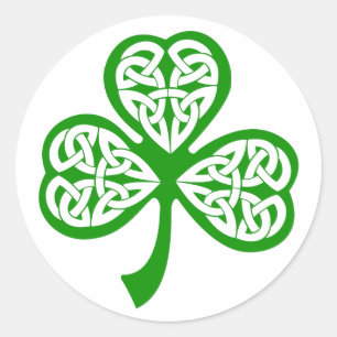 Celtic Knot Shamrock Classic Round Sticker