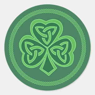 Celtic Knot Shamrock Classic Round Sticker