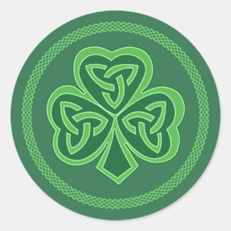 Celtic Knot Shamrock Classic Round Sticker