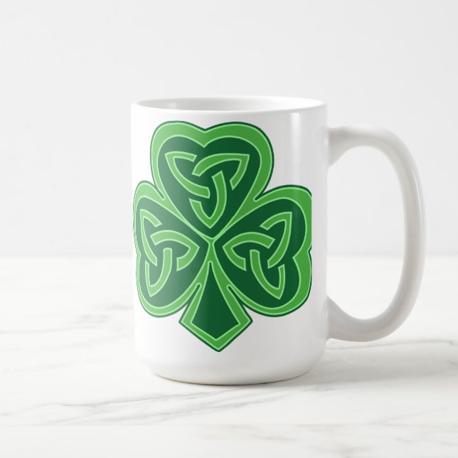 Celtic Knot Shamrock Coffee Mug (Right)