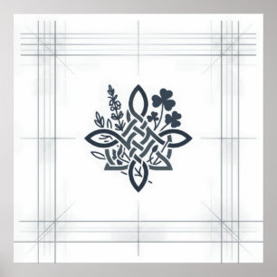 Celtic Knot Shamrock Heritage Line Art Wall Art