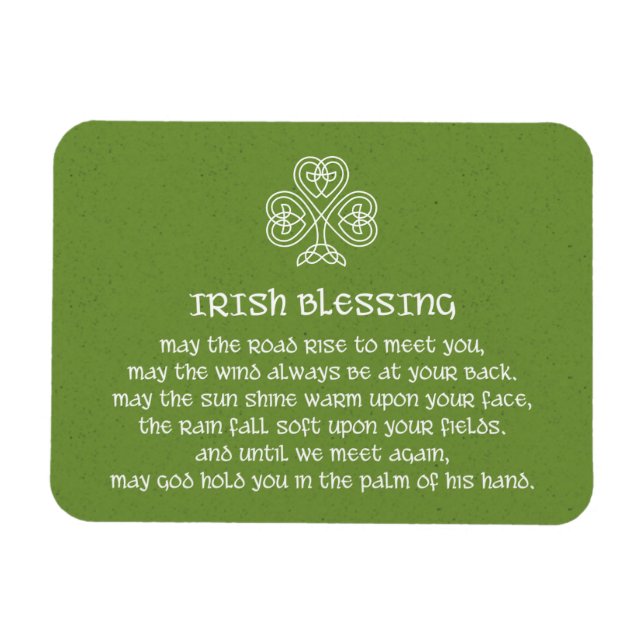Celtic Knot Shamrock Irish Blessing Magnet (Horizontal)