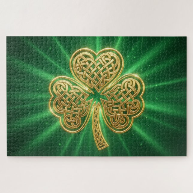 Celtic Knot Shamrock Jigsaw Puzzle (Horizontal)