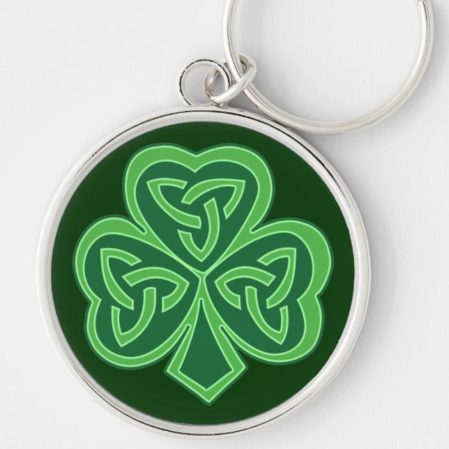Celtic Knot Shamrock Key Ring (Front)
