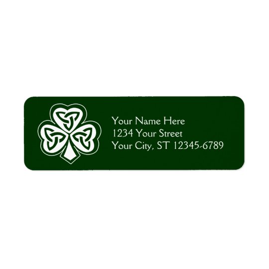 Celtic Knot Shamrock Label Return Address Label