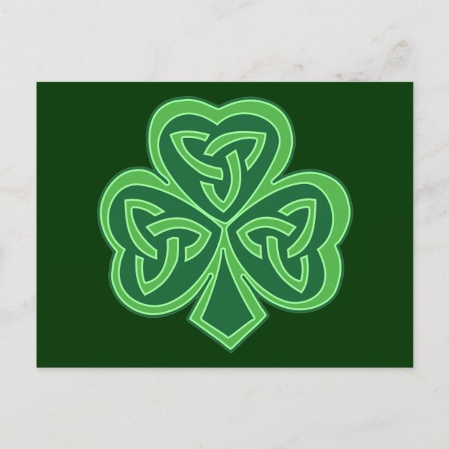 Celtic Knot Shamrock Postcard (Front)