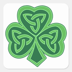 Celtic Knot Shamrock Square Sticker