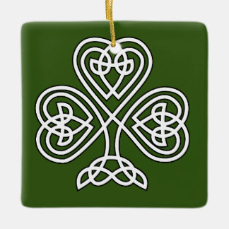 Celtic Knot Shamrock Tile Ceramic Ornament
