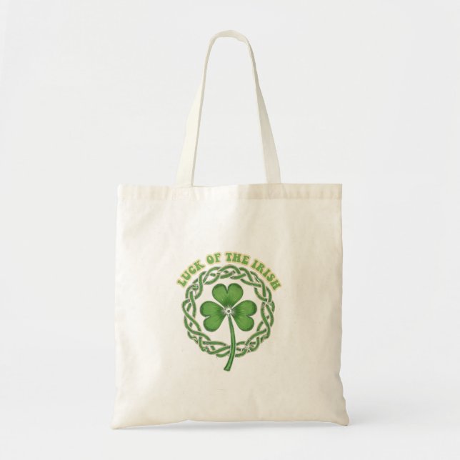 Celtic Knot Shamrock Tote Bag (Front)