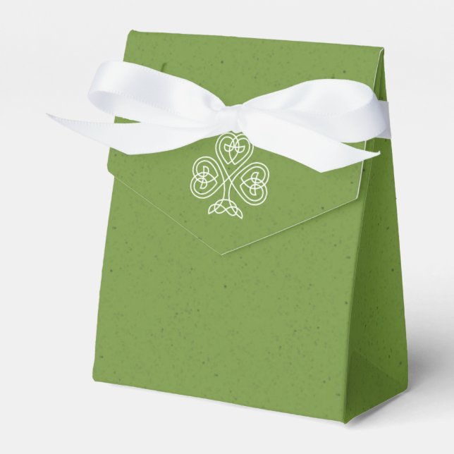 Celtic Knot Shamrock Wedding Favour Box (Front Side)