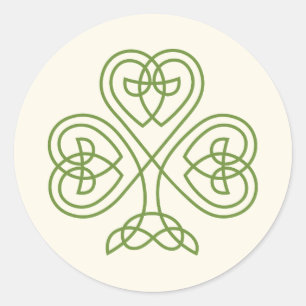 Celtic Knot Shamrock Wedding Ivory Classic Round Sticker