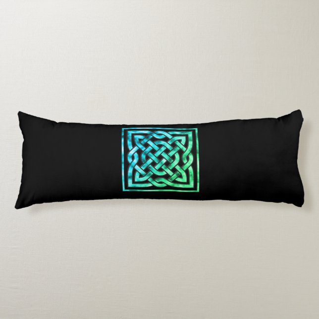 Celtic Knot - Square Blue Green Body Cushion (Front)