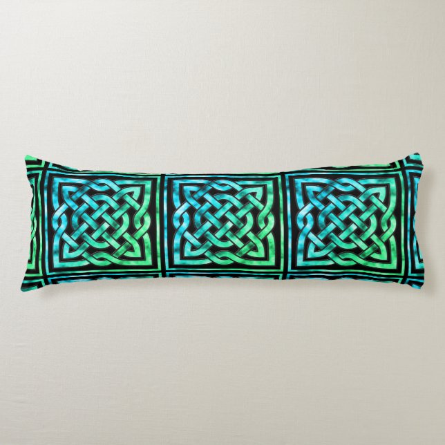 Celtic Knot - Square Blue Green Body Pillow (Front)