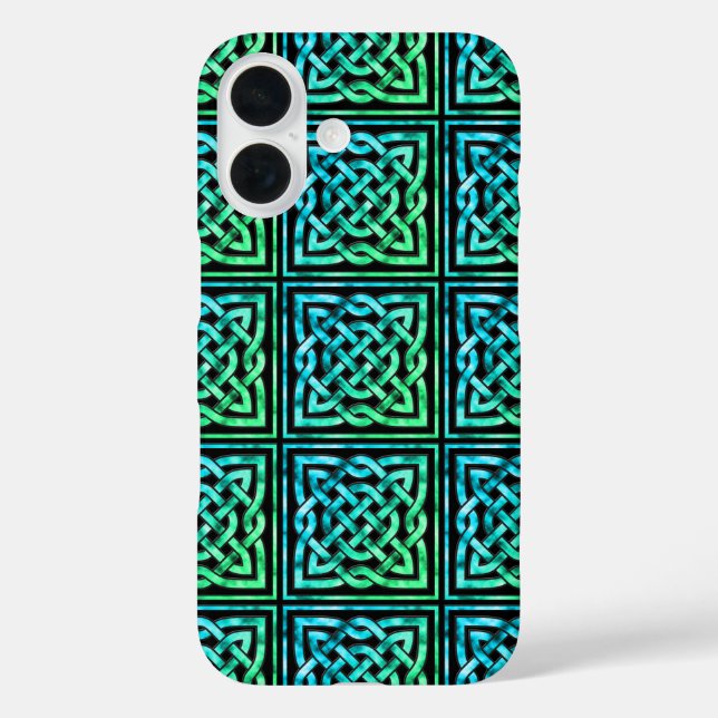 Celtic Knot - Square Blue Green Case-Mate iPhone Case (Back)