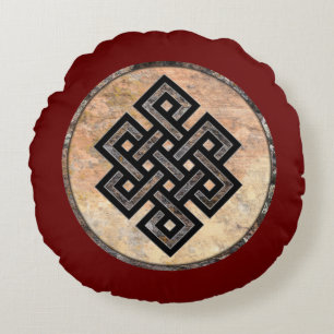 Celtic Knot Talking Canyons, New Mexico Round Cushion