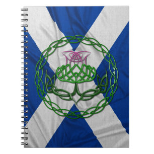 Celtic Knot Thistle And Flag Notebook